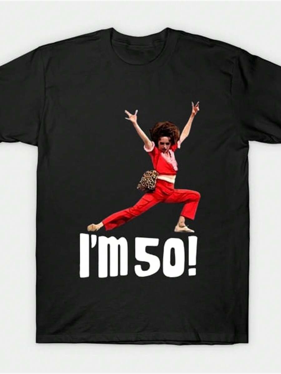 Sally O'Malley '50 Years' Funny Graphic T-Shirt - Cotton, Short Sleeve, Crew Neck, Unisex - Casual Comfort - Black - View 1