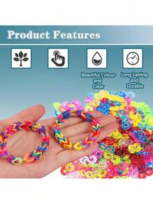 500/1000 Pcs S Clips Rubber Band Clips, Loom Rubber Band Clips Plastic Band Clips Connectors Refills Bracelet Kit Clip For Loom Bracelets DIY Making Refill Kitloom Bands,Sewing Kit,Loom Band Kit,Toddler Craft,Kids Bracelet Making Set,Bracelet Loom,Loom Bands>Set,Rubber Band,Darning Loom - Multicolor - View 8