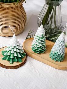 1/4 Stücke Weihnachtsbaum Silikonformen - DIY 3D Kerzen/Seife/Schokolade Herstellungsset - Baby Shower Gastgeschenke & Weihnachtsdeko Bastelzubehör