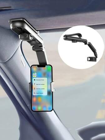 1pc 360 Degree Rotatable Multifunctional Phone Holder, Sun Visor Car Phone Mount, Direct View Universal Car Navigation Bracket Compatible With IPhone, Android Phone, Gift For Birthday, Family, Friends Car Accessories Car Phone Holder