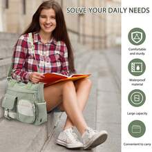 Big Crossbody Bags Women Ita Bag, Two Tone Square Bag,Street & Japanese Style Women Bag,Perfect For Outdoors,Travel & Back To School,Best Friend Birthday Gift, Shoulder Bag For School,Casual Daily Commuter Shopping Bag - 綠色 - 查看 6
