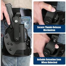 Gun Flower Universal Drop Leg Holster For  17 19 22 23 26 Gen3-5, Taurus G2C G3C G3 XL, Beretta 92FS PX4 APX, M&P 9MM Compact, Canik TP9 SF Elite, CZ P07 P09 P10C, Adjustable Thigh Platform – No Optic/Laser - default - View 8