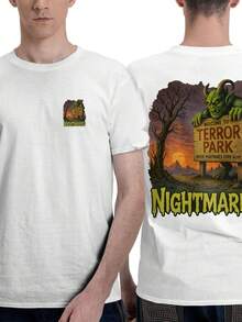 Summer Men's T Shirt Casual Round Neck Loose Tops Fashion Color Contrast Print T Shirt For Men Funny 3D Tee Street  Clothes