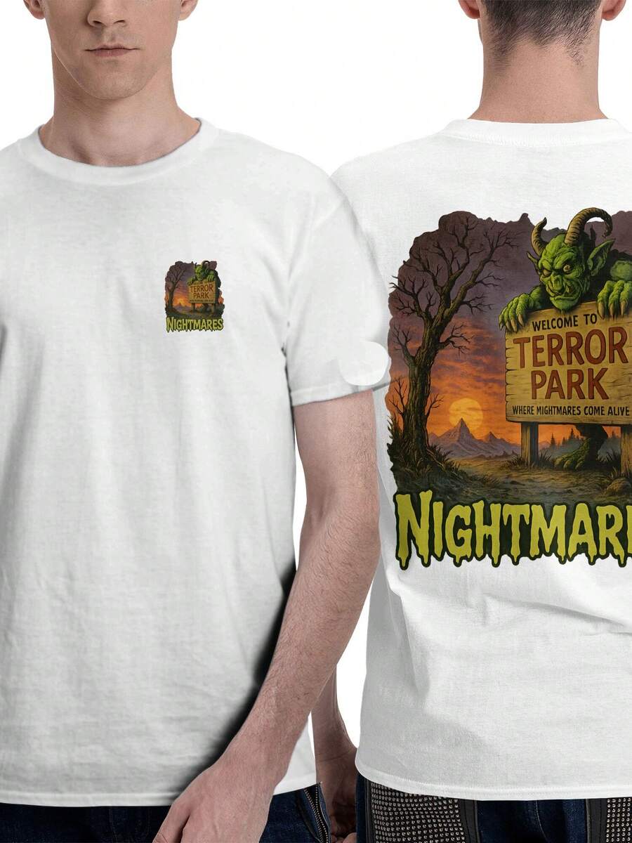 Summer Men's T Shirt Casual Round Neck Loose Tops Fashion Color Contrast Print T Shirt For Men Funny 3D Tee Street  Clothes