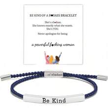 Women String Bracelets - Navy Blue and Silver - View 9
