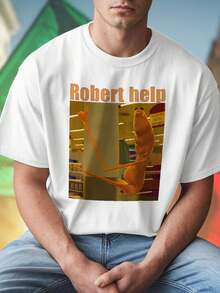 Robert help T shirt uomo moda estiva casual traspirante comfort quotidiano regalo idea novità bestseller offerta esclusiva must have  shopping