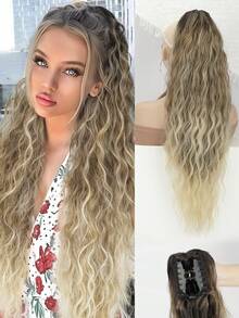 Ponytail Extension, Claw Clip Ponytail Extension For Women Long Wavy Pony Tails Hair Extensions Fluffy Natural Looking Synthetic 30 Inch Clip In Ponytail Hairpiece For Daily Use - Multicolor - View 14