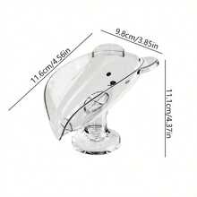 1/2pcs Cartoon Style Soap Dish With Strong Suction Cup - No Drilling Required, Self-Draining Design, V Shape, Clear And Gray, Perfect For Bathroom, Boat, RV, Soap Dish Holder - Multicolor - View 2