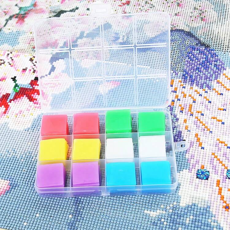 30/48/96片装钻石画艺术蜡补充装，适用于钻石画点钻配件，彩色DIY腻子胶和蜡，带收纳盒 - 彩色 - 查看 3