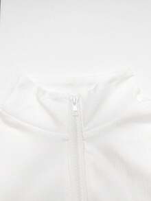 女士长袖休闲纯色拉链连体裤