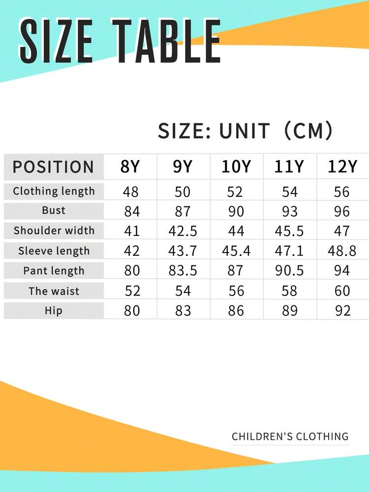 少女卡通印花圆领运动衫和紧身裤套装 - 杏色 - 查看 10