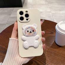 1个泰迪熊手机壳，奢华纯色硅胶材质，带挂绳，兼容三星、苹果11/12/13/14/15/16 Pro Max、三星S22/23/24/25+ UA04/A05/A14/A15/A24/A25/A34/A54 SA56/A36/A26、荣耀70/90/400/X56789abc、红米Note 14/13/12/1 Pro，防水防震防摔防刮，国际版，非国内版 - 白色 - 查看 2