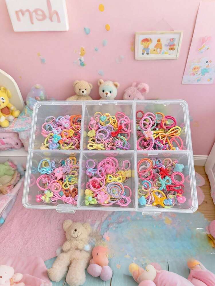 1pc Children's Hair Accessories Storage Box, 12 Grid Hair Accessories Organizer Box, Kids Hair Clip Collection Box - Multicolor - View 8