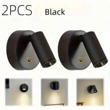 2pcs ABS Material LED Wall Lamp, USB Powered, 360° Rotatable Night Light, Touch Switch, 3-Color Adjustable, Modern Standalone Or Magnetic Wall Mounted Spotlight Suitable For Indoor/Outdoor/Living Room/Dining Room/Bedroom/Bar Decor