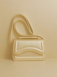 Femina Vega Metallic Metal Bag With Hand Strap And Shoulder Strap - 金光 - 查看 1