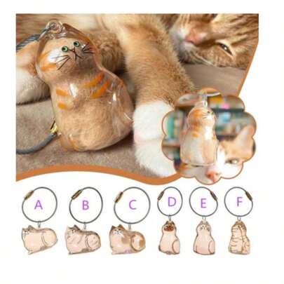 猫毛メモリアルカプセルキーホルダー、猫の毛収納ボトル、猫型のお土産ボトルボックス、猫と犬の毛を集めるための猫の毛ストレージカプセル、かわいいペットのメモリアルギフト