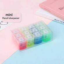 1pc Macaron Color Mini Portable Flip-Top Plastic Pencil Sharpener, Random Style