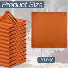 20 pezzi Tovaglioli di raso arancioni 43cm x 43cm quadrati, morbidi e lisci, per matrimoni, feste, celebrazioni, ristoranti, Ringraziamento, Natale, Ognissanti, decorazioni per eventi