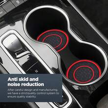 2PCS Car Cup Holder Coasters |   2.75 Non-Slip Anti-Dust Mats Car Interiors |   Inserts (Red) - Red - View 3