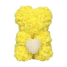 1 pieza Oso de flor de rosa artificial eterna - Oso de rosa con corazón de perlas para regalo de Navidad/Día de San Valentín/Día de la Madre (sin caja), Día de San Valentín, Regalo