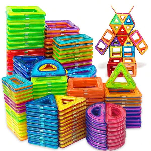 Set de bloques de construcción magnéticos para niños de 40/80/100 piezas, juguetes educativos STEM, material de ABS, mejor para cultivar la capacidad práctica de los niños, regalo de aprendizaje creativo y de rompecabezas para niños