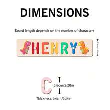 1 Pieza Rompecabezas personalizado con nombre, personaliza tu nombre, múltiples colores, se puede combinar con elementos lindos, juguetes educativos de madera para el aprendizaje temprano, regalo para bautizo o aniversario de bebé