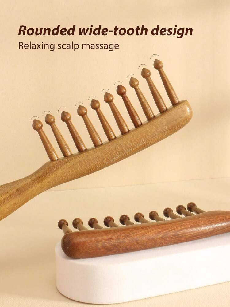 1把天然檀木宽齿梳，适合女性打造波浪卷发造型，按摩头皮，防静电，耐热，梳子，发刷，梳子，解结梳，发刷，木梳，发刷，梳子，理发师，后梳，梳子，梳头发，卷发梳，解结梳，球形梳，迷你梳，卷发产品，圣诞节，美发，木梳，发刷，迷你梳，解结梳，发刷，卷发梳，美发工具，旅行必备，发型，美发，发刷，后梳，造型梳，卷发梳，边缘梳，梳子，梳头发，发刷套装，梳头发，卷发梳，解结梳，女士发刷，头发，旅行，美发产品，美发工具，美发用品，理发师，理发师配件，理发店，美发 设备 - 棕色 - 查看 3