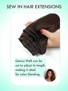 Extensões de cabelo costuradas, pacotes de cabelo humano real, extensões de cabelo com trama genial, trama colorida destacada, extensões de trama dupla amarradas à mão para mulheres