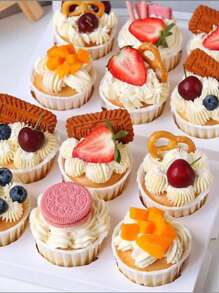 50pcs Paper Baking Cups, Oven & Microwave Safe Cupcake Liners