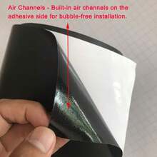 LZLRUN - Rollo de Vinilo Autoadhesivo de Color Negro Mate, para Uso automotriz, Cuchillo de 30,5 x 152,4 cm + Herramienta de Mano - 30cm x 150cm - 0,6 cm x 900 cm - Ver 3