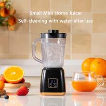 Mini Portable Fruit Juicer Blender, LED Display Smoothie Maker, USB Rechargeable Crushed Ice Machine For Milkshake & Fresh Juice