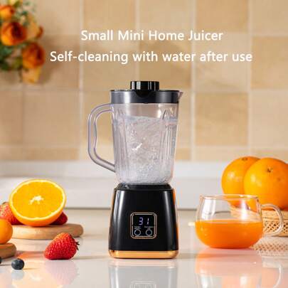 Mini Portable Fruit Juicer Blender, LED Display Smoothie Maker, USB Rechargeable Crushed Ice Machine For Milkshake & Fresh Juice