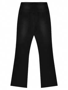 女士复古优雅街头风白色喇叭牛仔裤 Y2K 性感弹力黑色喇叭裤度假休闲喇叭裤，2026 春夏款 - 黑色 - 查看 9