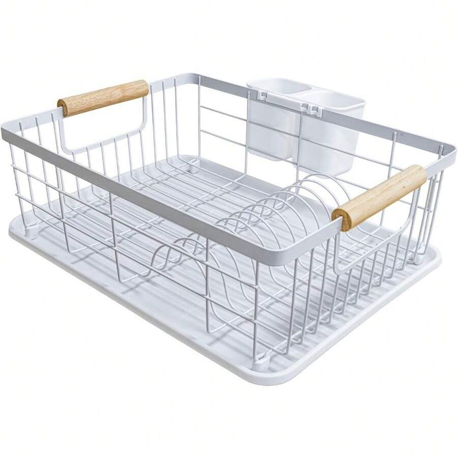 Double-Layer Over-The-Sink Dish Rack With Drain Tray, Dish Rack, And Cup Holder (White) - 白色 - 查看 1