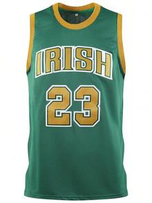Man,23 Green Basketball Jersey, Round-Neck Casual Embroidered Vest, Training And Competition Uniform - 綠色 - 查看 2