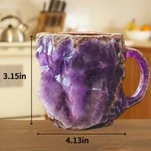 11 Oz Resin Coffee Mug, 130ml Mineral Crystal Coffee Mug With Handle, Elegant Decorative Gifts For Home, Office Halloween, Thanksgiving, Christmas - 深灰色 - 查看 7