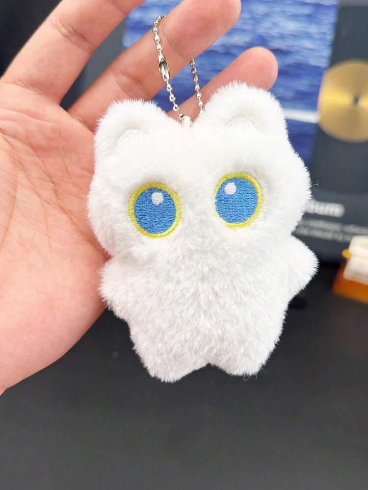 1pc Big-Eyed Black Cat Plush Pendant Cute Black Kitten Keychain Cute White Plush Kitten Bag Keychain Ornaments Student Backpack Pendant Cute Plush Pendant Schoolbag Pendant Car Keychain Cartoon Keychain, Keychain Ornaments Small Pendant Couple Keychain Boys And Girls Gifts, Friends Gifts, Event Souvenirs. - Multicolor - View 12
