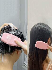 Silicone Scalp Massage Hair Brush, Long Handle Hair Cleaning Brush, Promotes Hair Growth And Removes Dandruff, Home Shampoo Brush, Long Handle Shampoo Comb, Personal Care Scalp Massage Brush, Shampoo Brush Bath Brush