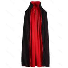 1 件黑红色双面巫师死亡斗篷万圣节表演服装