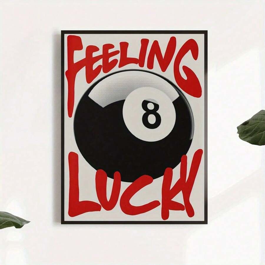 1 件复古 8 球台球印刷帆布海报、复古装饰墙艺术、时尚购物车海报、黑白美学印刷墙艺术，适用于公寓、客厅、卧室装饰、礼品海报 - 多色A - 查看 1