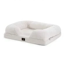SUN YEE Memory Foam Dog Bed Pet Sofa Calming Bed Washable Removable White Large - White - View 11