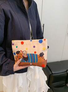 可爱卡通印花化妆包 复合面料化妆包 唯美女士手提包 钱包 收纳化妆包 女生行李包 旅行收纳包 可爱收纳包 开学季学生必备 学校假期旅行必备包 返校用品女士旅行包 - 彩色 - 查看 3