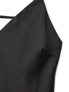 DEEKA New Sexy V-Neck Satin Backless Slip Dress, Elegant Party/Event Lingerie-Style Holiday Gown