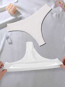 Bộ 3 chiếc quần lót dây gợi cảm dành cho nữ, quần lót G-string cạp thấp không đường may, mềm mại. - trắng - Xem 3