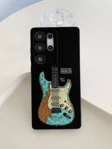 1 件艺术吉他与字母涂鸦黑眼防摔 TPU 材质手机壳，适合作为 Apple XS/XS Max/XR/11 12 13 14 15 16 Pro/Pro Max/14 15 16 Plus、Nothing、Pixel、INFINIX、Redmi 系列手机的节日礼物 - 彩色 - 查看 4