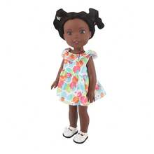 Ensemble de vêtements et chaussures pour poupée américaine de 14 pouces, robe bonbon + chaussures à nœud blanc, convient pour les poupées bébé fille de 30 cm comme Nancy, Lise, Paola Reina