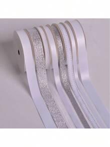 8 Unique Ribbons Natural Ribbon Tower 96 Feet Perfect For Gifts Dration Craft Projects Special Finishing Touch Unique Look - 白色/銀色 - 查看 8