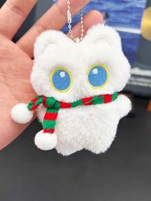 1pc Big-Eyed Black Cat Plush Pendant Cute Black Kitten Keychain Cute White Plush Kitten Bag Keychain Ornaments Student Backpack Pendant Cute Plush Pendant Schoolbag Pendant Car Keychain Cartoon Keychain, Keychain Ornaments Small Pendant Couple Keychain Boys And Girls Gifts, Friends Gifts, Event Souvenirs. - Multicolor - View 11