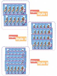 Gabby's Dollhouse 10/20/30 szt. torebek na prezenty z motywem domku dla lalek Gabby na przyjęcie urodzinowe, torebki z uchwytami, torebki z nadrukami kreskówkowymi, cukierki albo psikus, wstążki ozdobne do wymiany prezentów na świąteczne przyjęcia, Dzień Dziecka, Halloween, Święto Dziękczynienia, Boże Narodzenie, Nowy Rok, wesele, torebki do pakowania prezentów urodzinowych