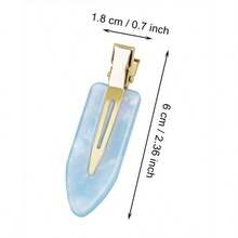 QY 2.36" Creaseless Hair Clips No Bend Resin Styling Duckbill Hair Barrettes No Crease Flat Clip For Women Hairstyle Bangs Waves Makeup Stylish Hairs Accessories 2PCS Blue  1613 - 藍色 - 查看 2